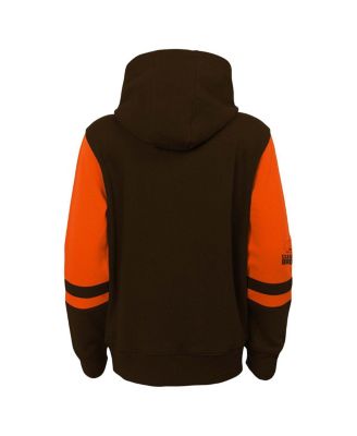 Little Boys and Girls Brown Cleveland Browns Stadium Color Block Full-Zip Hoodie
