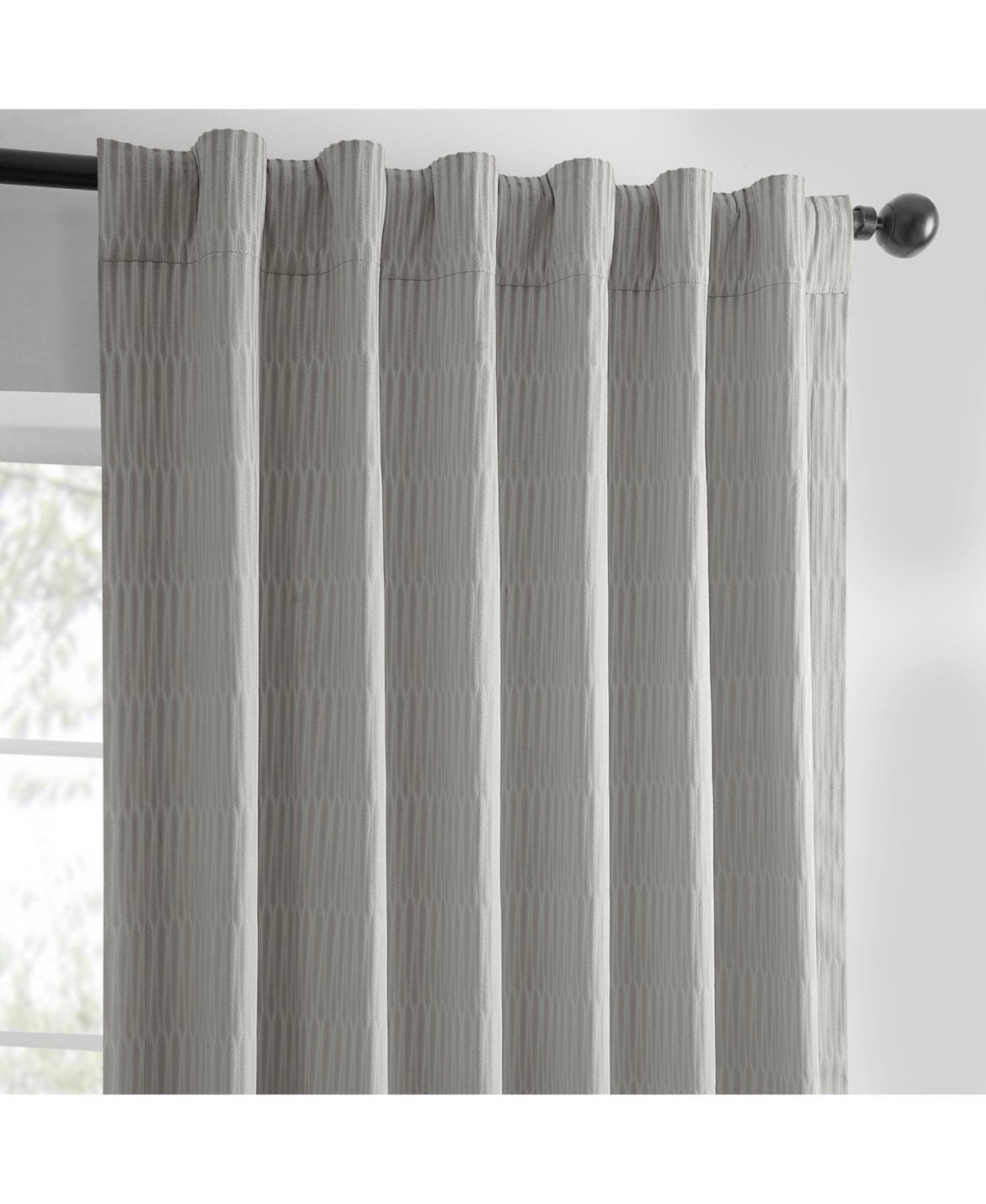 Half Price Drapes Pewter Abstract Lounge Embossed Velvet Room Darkening Curtain