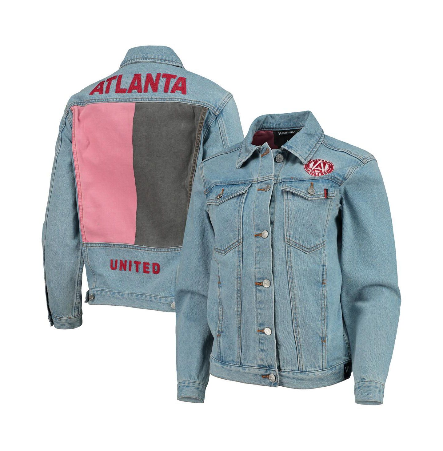 Женская куртка The Wild Collective Blue Atlanta United FC Print Denim Button-Up — фото 1