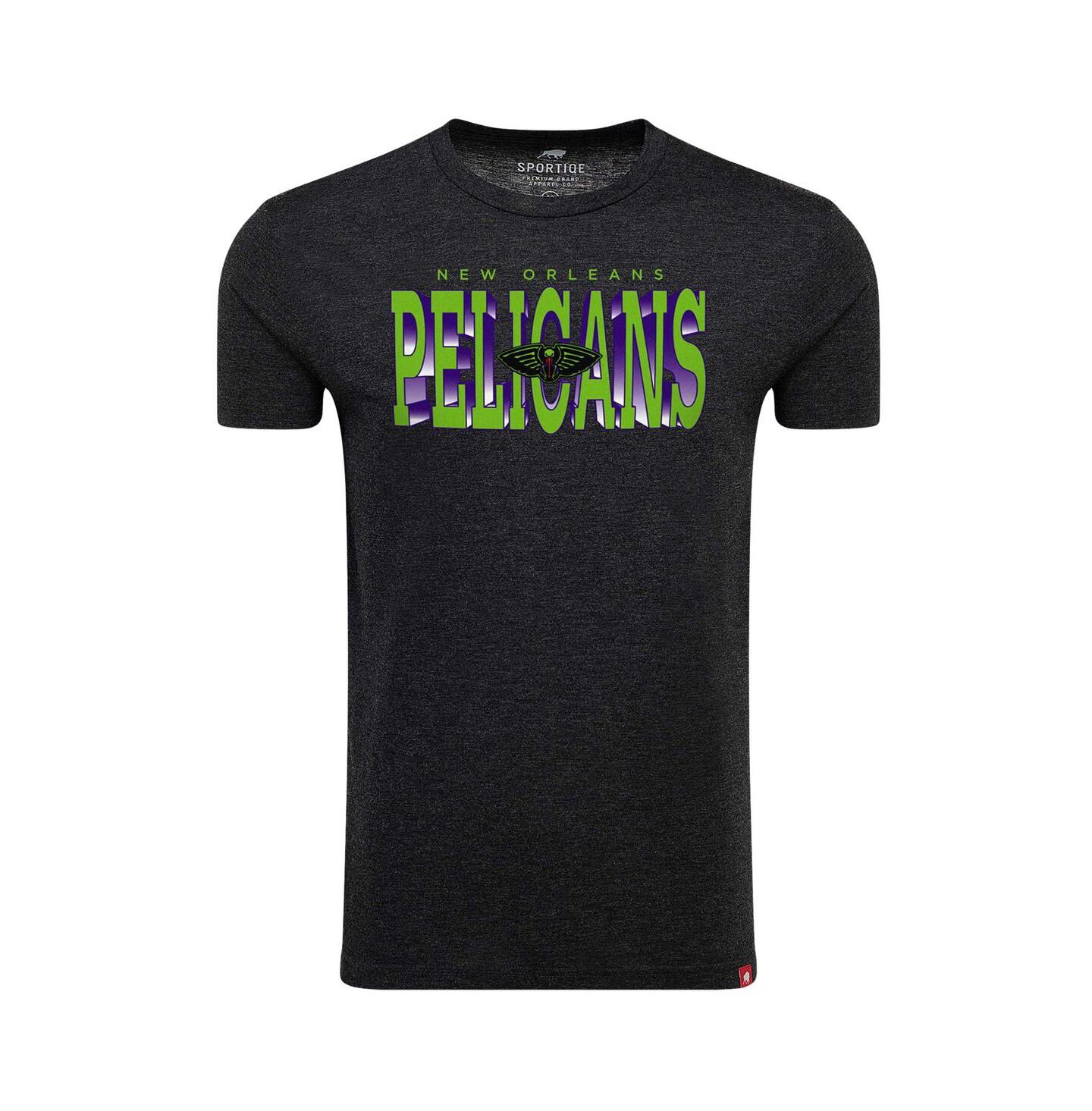 Мужская футболка Sportiqe Heather Black New Orleans Pelicans City Edition Comfy Tri-Blend — фото 2