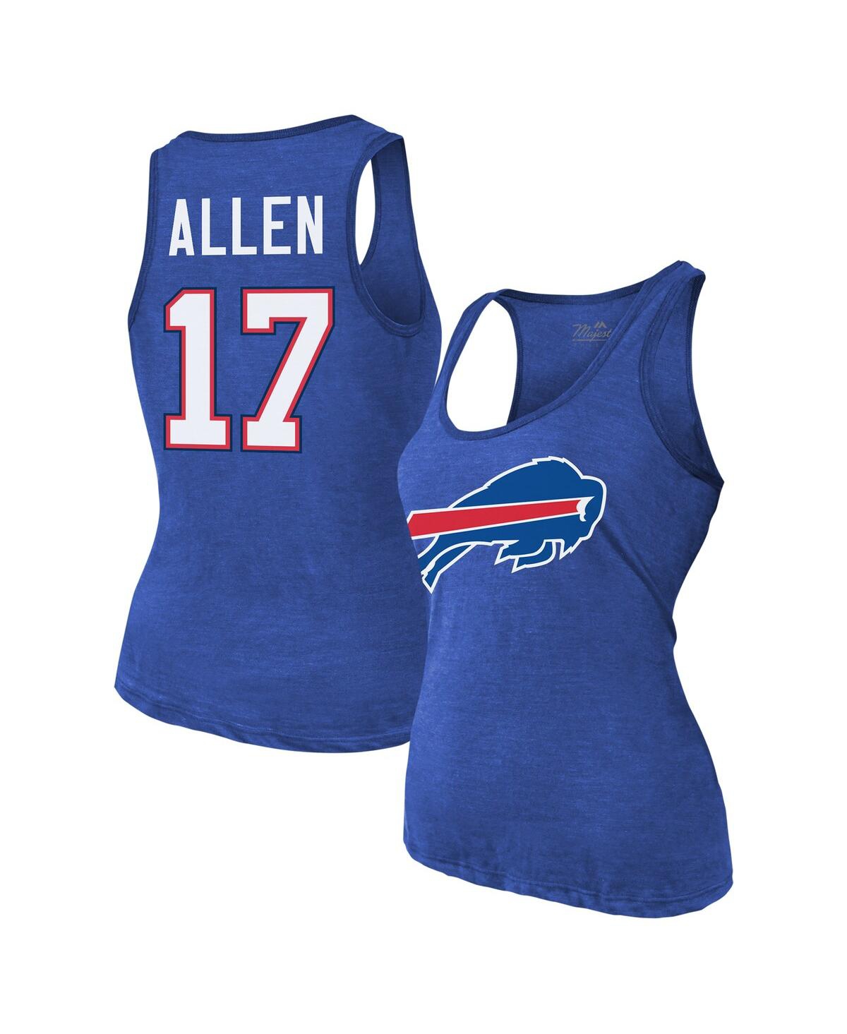 MAJESTIC WOMEN'S JOSH ALLEN ROYAL BUFFALO BILLS NAME NUMBER TRI-BLEND TANK TOP 