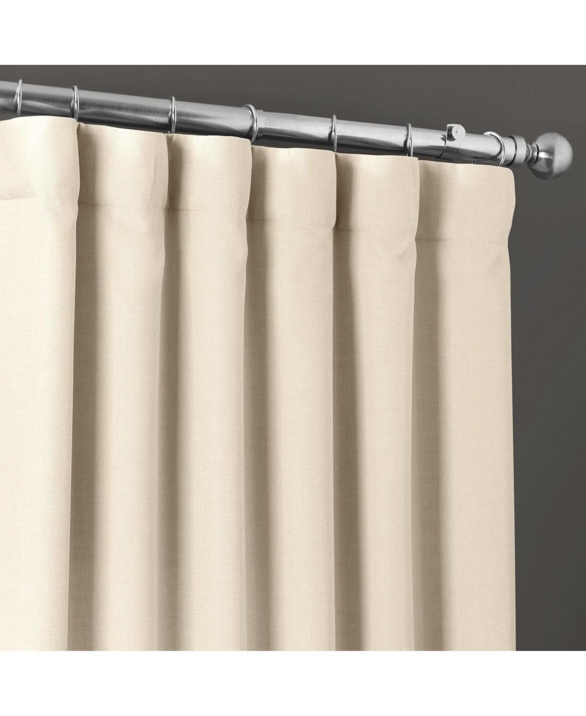 Half Price Drapes Parchment Cream Italian Faux Linen Room Darkening Curtain In Cream