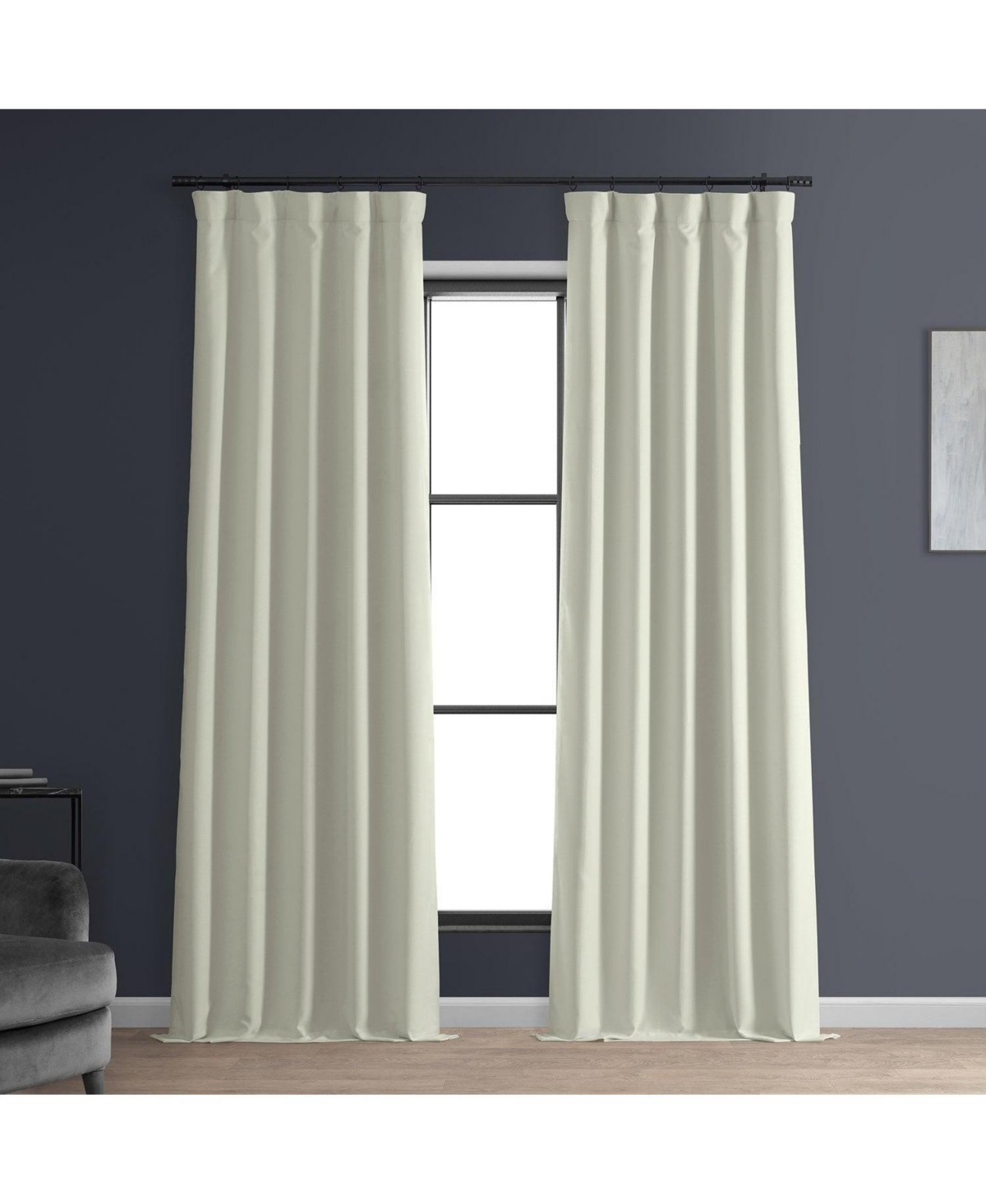Half Price Drapes Excursion Ivory Faux Linen Hotel Blackout Curtain In Cream