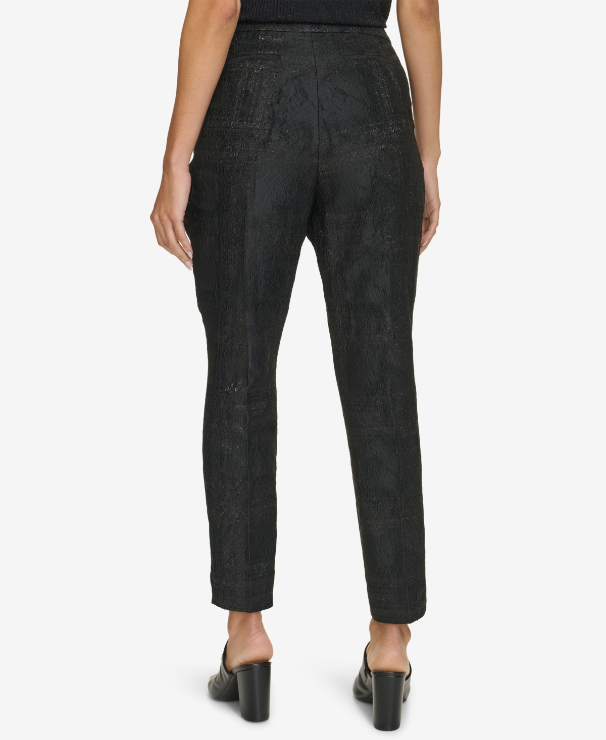 Calvin Klein Women's Metallic Jacquard Ankle Pants