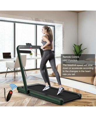 4.75HP 2 In 1 Folding Treadmill with Remote APP Control-Green