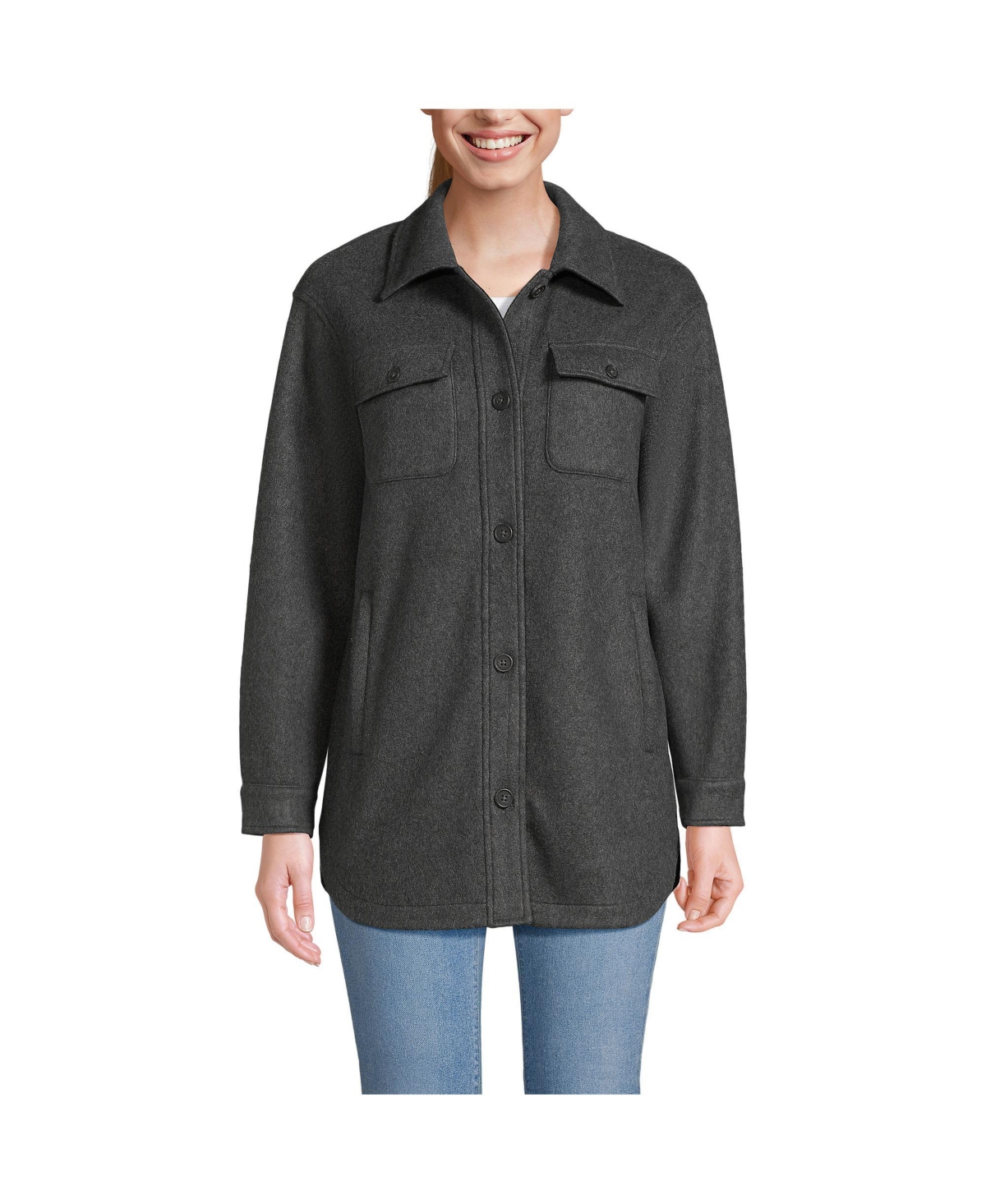 Women's Luxe Fleece Shirt Jacket - Warm stone heather