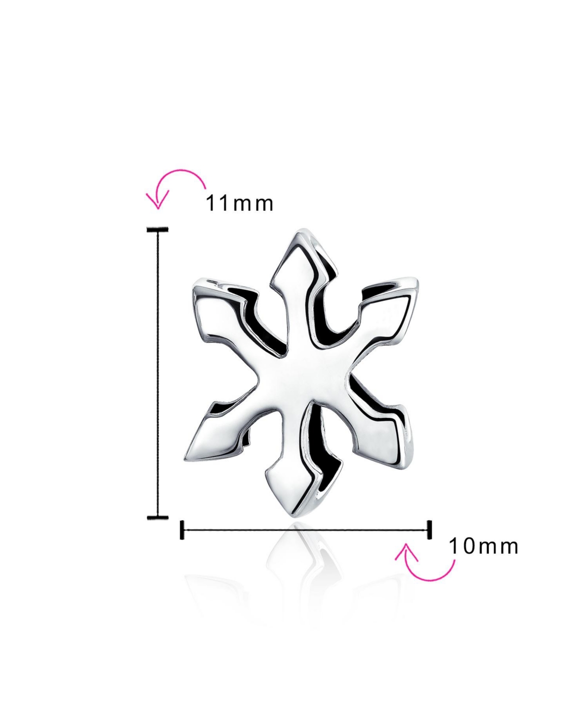 Bling Jewelry Holiday Party Frozen Winter Snowflake Shape Charm Bead For Women For SterlingFor European Bracelet - Silver