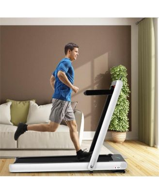 4.75HP 2 In 1 Folding Treadmill with Remote APP Control-White