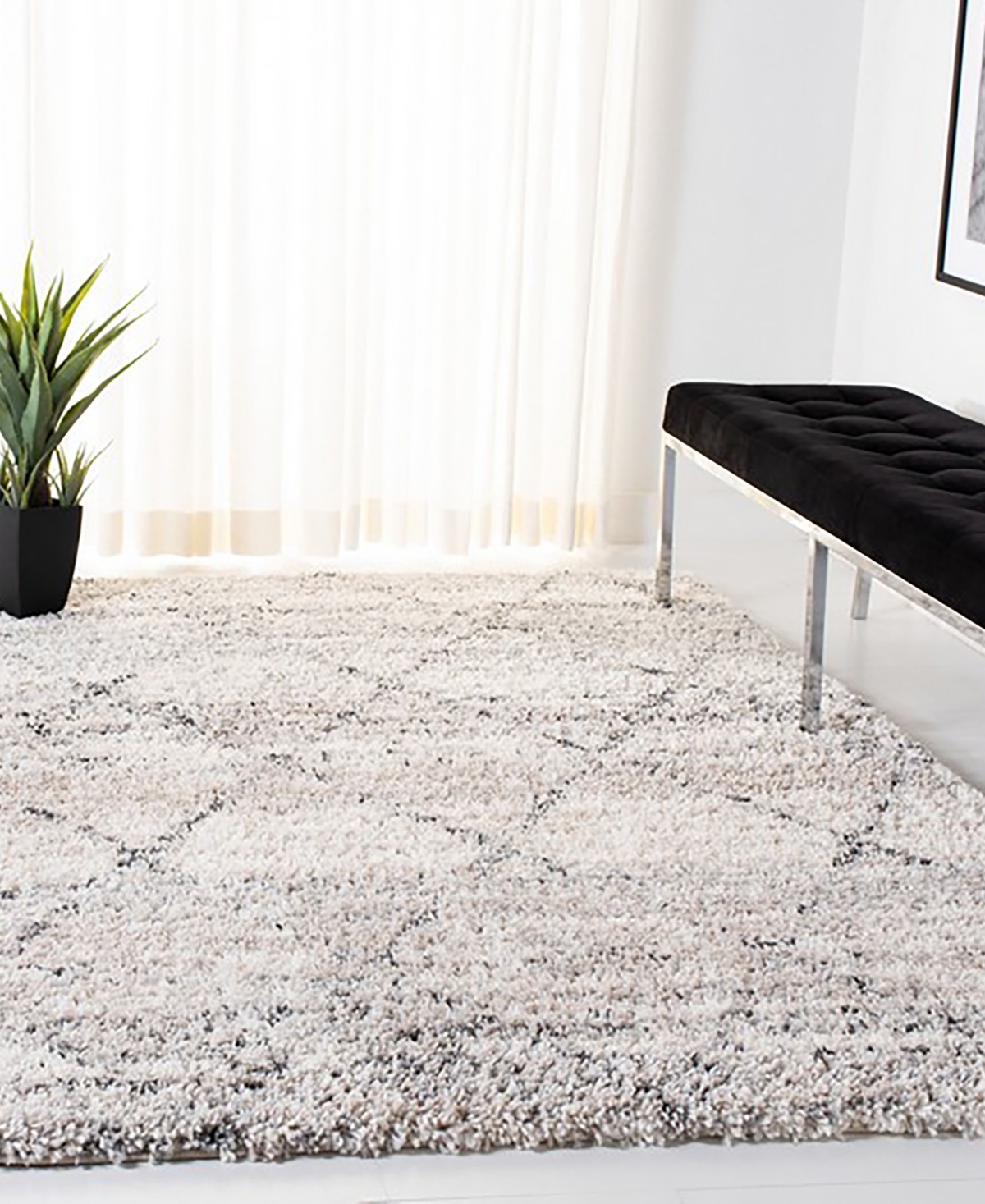 Safavieh Fontana Shag FNT886F 3'x5' Area Rug -Ivory