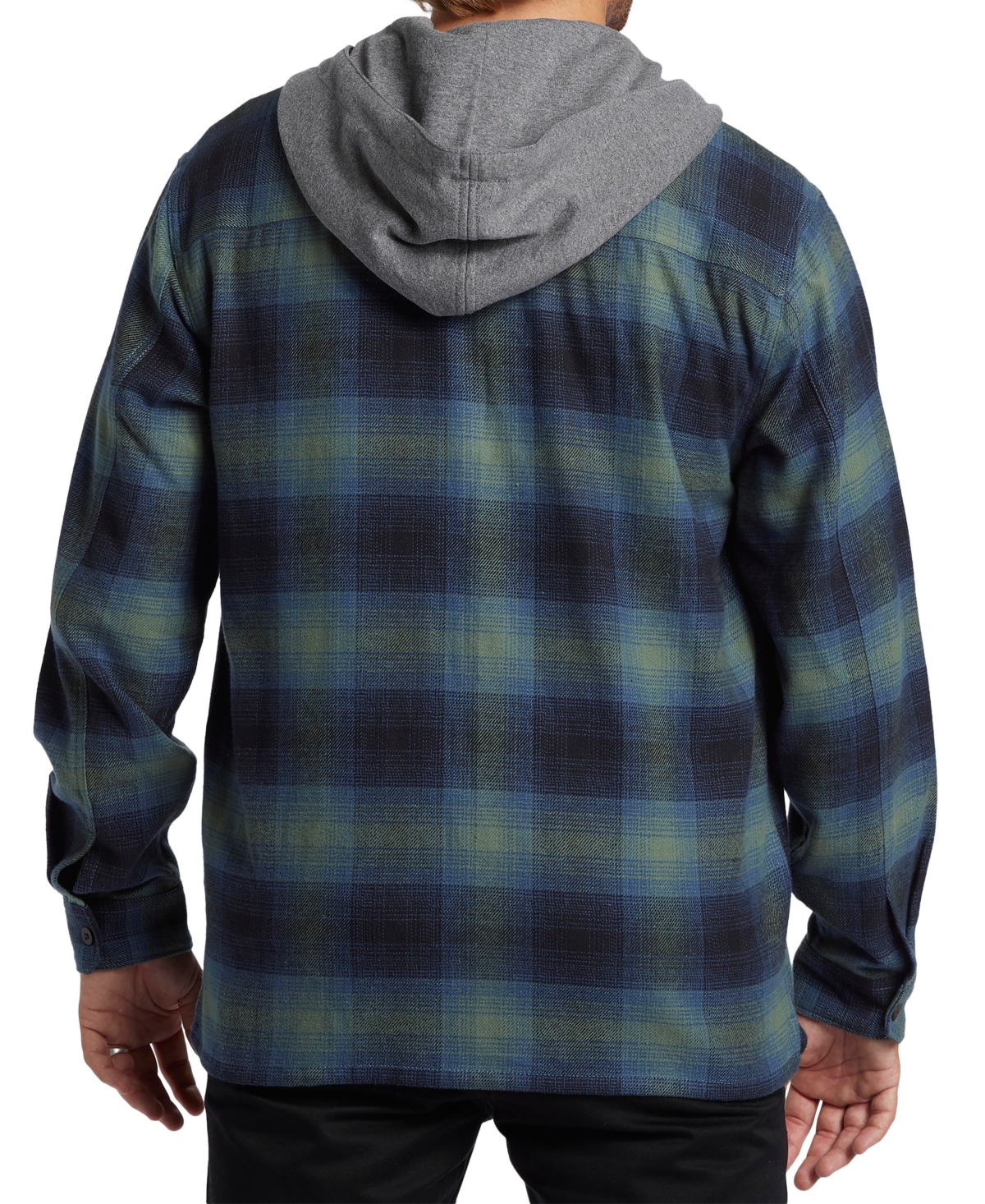 Billabong Men's Baja Long Sleeve Plaid Flannel Button-Front Hoodie