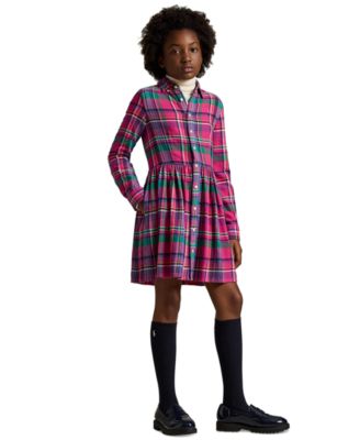 Macy's Polo Ralph LaurenGirls' 7-16 Long-Sleeve Plaid Shirt Dress