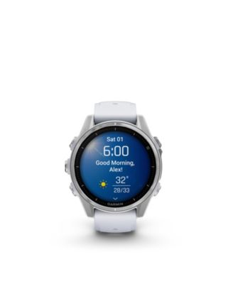 fenix 8 43mm, AMOLED, Outdoor & Fitness GPS Smartwatch, Glass, Stainless Steel/Whitestone, WW