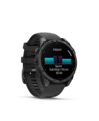 fenix 8 47mm, AMOLED, Outdoor & Fitness GPS Smartwatch, Glass, Slate Gray Steel/Black, Black Band, WW