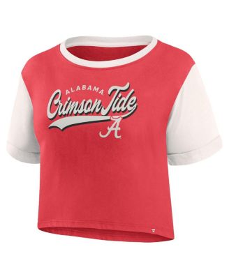 Women's Crimson Alabama Crimson Tide Color-Block Script Tail T-Shirt