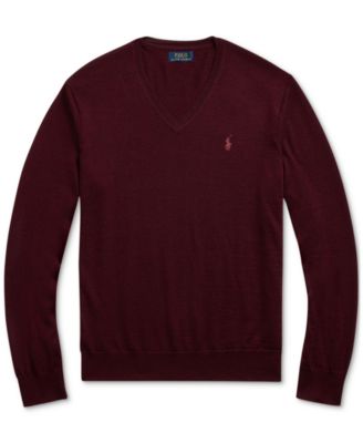 Men's Washable Wool V-Neck Sweater