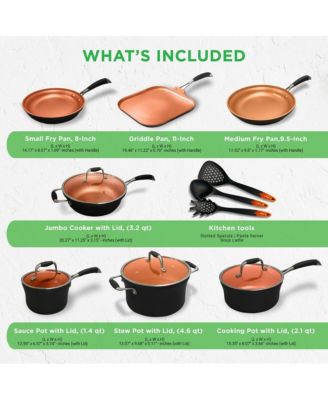 14-Piece Nonstick Cookware Set with Silicone Handles