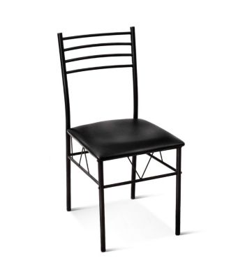 5 Pieces Dining Set with Tempered Glass Top Table and 4 Upholstered Chairs