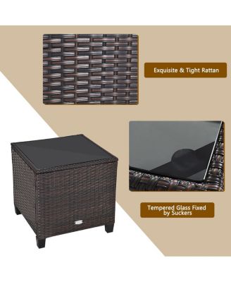 SUGIFT 3 Pieces Rattan Patio Furniture Set with Washable Cushion