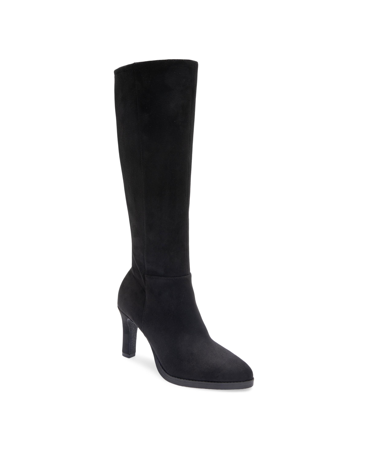 Aerosoles Women's Lynx Zipper Tall Boots - Black Faux Suede