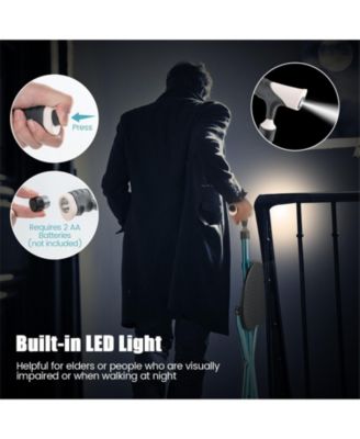 Lightweight Adjustable Folding Cane Seat with Light-Black