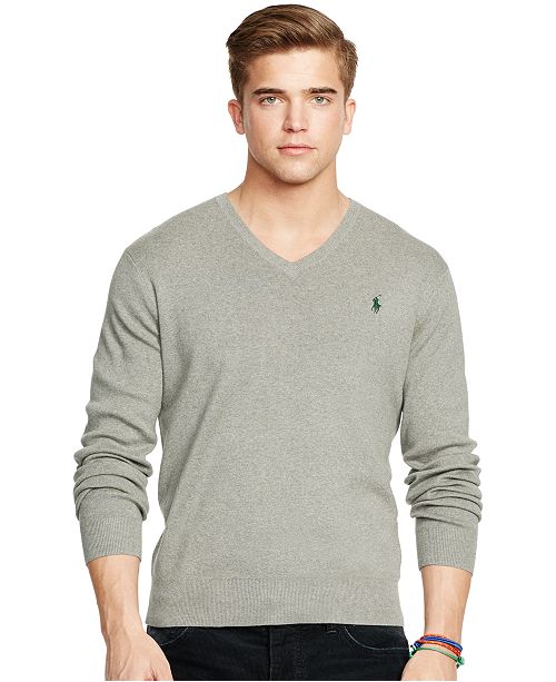 Polo Ralph Lauren Pima V-Neck Sweater & Reviews - Sweaters - Men - Macy's