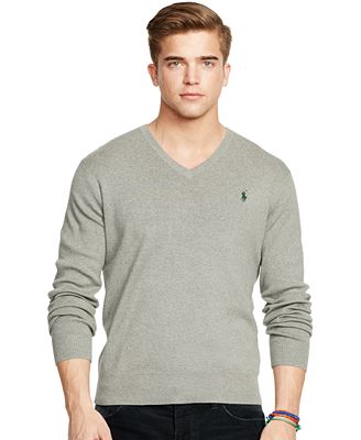 Polo Ralph Lauren Pima V-Neck Sweater - Sweaters - Men - Macy's