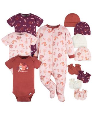 Baby Girls Baby Essentials 12-Piece Layette Bundle, Fox