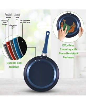  Diamond Nonstick Ceramic 11-Piece Cookware Set with Lids and Utensils