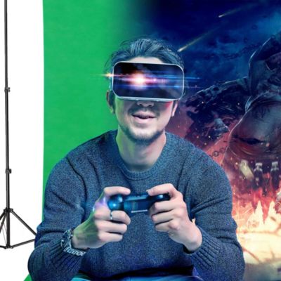 7x10Ft Backdrop Support Stand Kit Non-woven Backdrop Green Photography Video