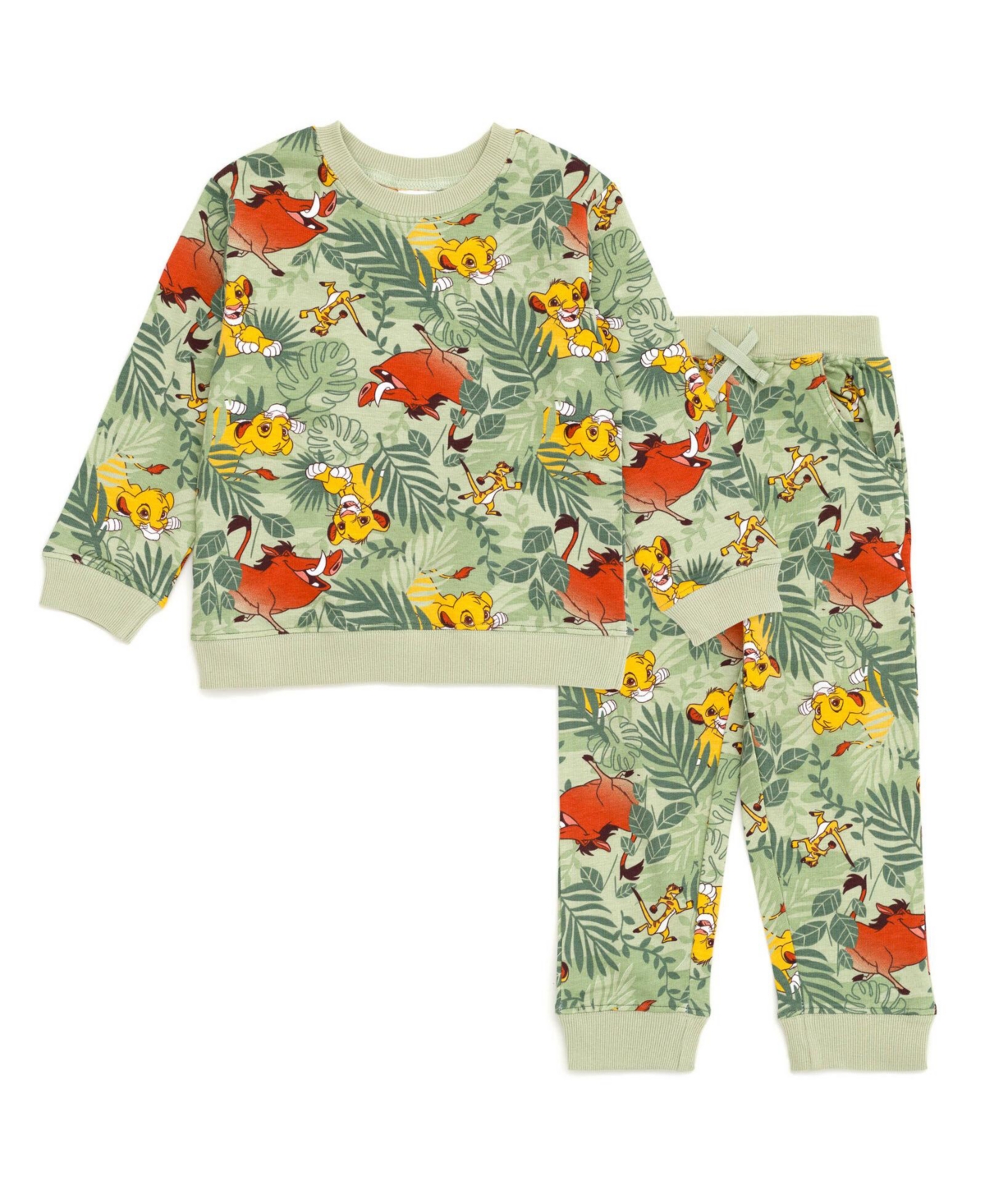 Disney Toddler Boys Lion King Toy Story Cars French Terry Sweatshirt and Jogger Pants Outfit Set to (2T - 10-12)