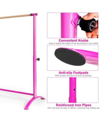 51 Inch Ballet Barre Bar with 4-Position Adjustable Height-Pink