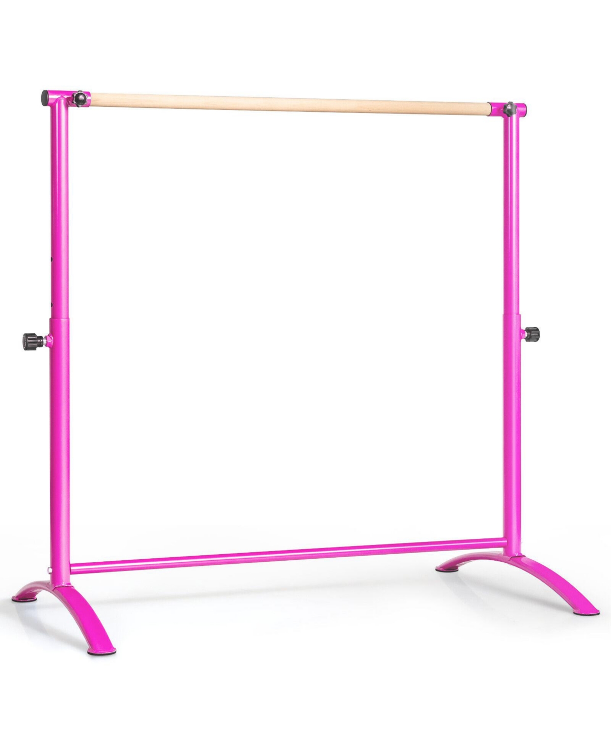 Sugift 51 Inch Ballet Barre Bar with 4-Position Adjustable Height-Pink