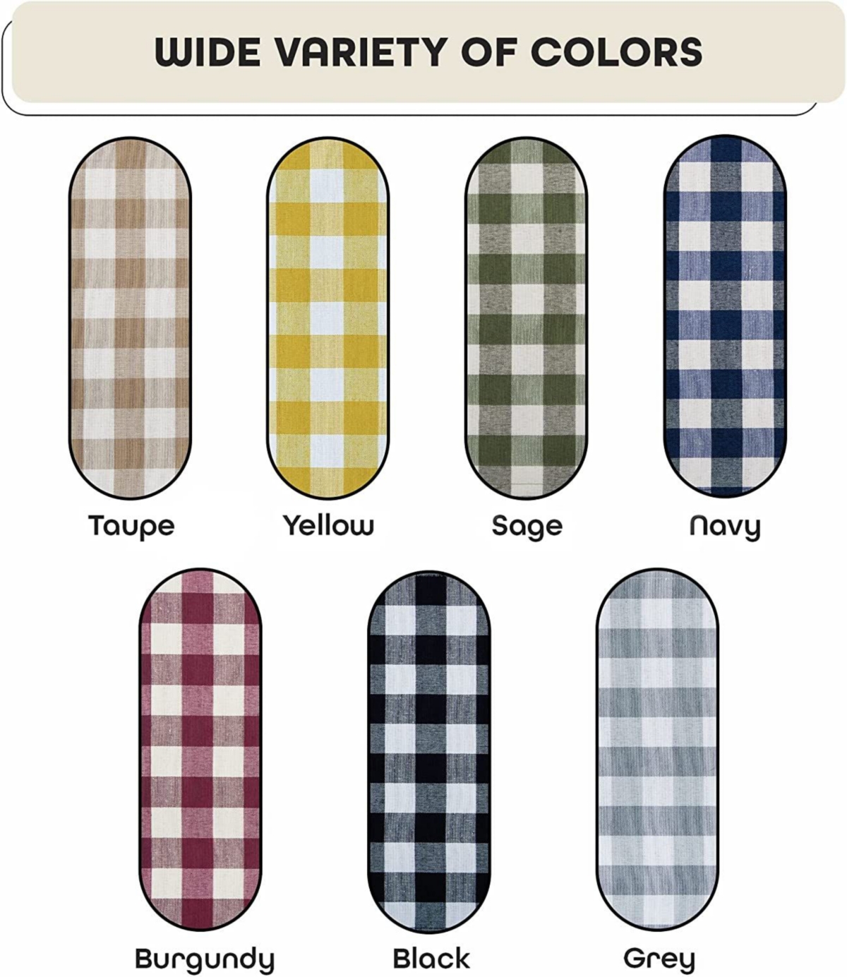 Kate Aurora 2 Piece Country Farmhouse Buffalo Plaid Rod Pocket Cafe Tier Curtain Panels With Macrame Border