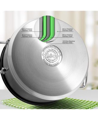 Stainless Steel Cookware Stockpot - 6 Quart, Heavy Duty Induction Pot, Soup Pot With Lid