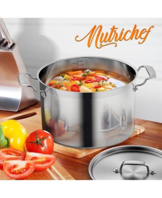 Stainless Steel Cookware Stockpot - 14 Quart, Heavy Duty Induction Pot, Soup Pot With Stainless Steel Lid