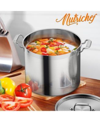 Stainless Steel Cookware Stockpot - 20 Quart, Heavy Duty Induction Pot, Soup Pot With Stainless Steel Lid