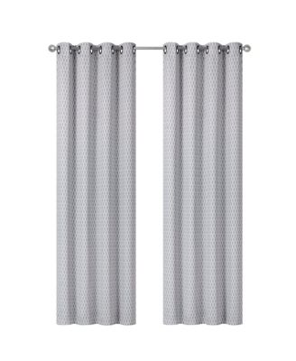2 Pack Amari Contemporary Lattice Light Filtering Grommet Top Window Curtain Panels - Terracotta