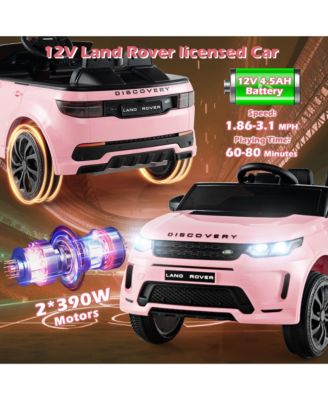 12V Kids Ride On Car Licensed Land Rover Electric Vehicle w/ Remote Control Pink
