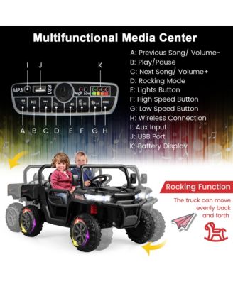 24V Kids Ride On Dump Truck 2-Seater Electric Truck w/ Remote Control Rose Red