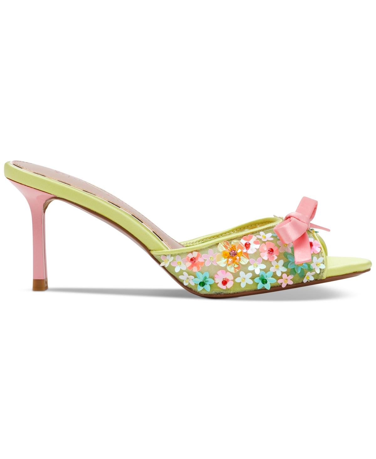 BETSEY JOHNSON WOMEN'S NADDIA DITZY FLORAL STILETTO SLIP-ON MULES 