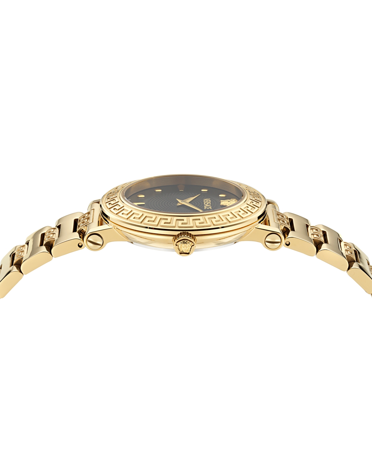 Versace Women's Swiss Greca Sphere Gold Ion Plated Bracelet Watch 35mm In Gold