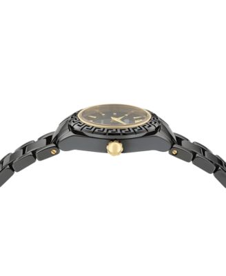 Women's Swiss DV One Mini Black Ceramic Bracelet Watch 28mm