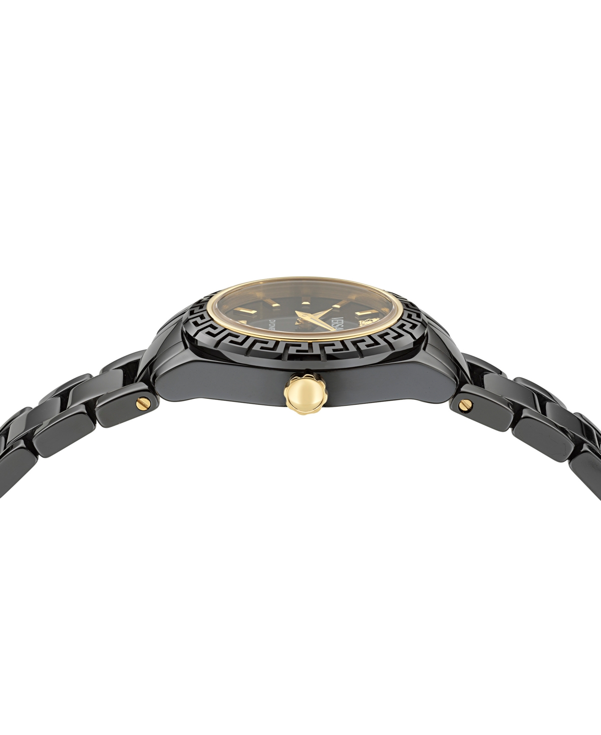 Versace Women's Swiss Dv One Mini Black Ceramic Bracelet Watch 28mm In Black