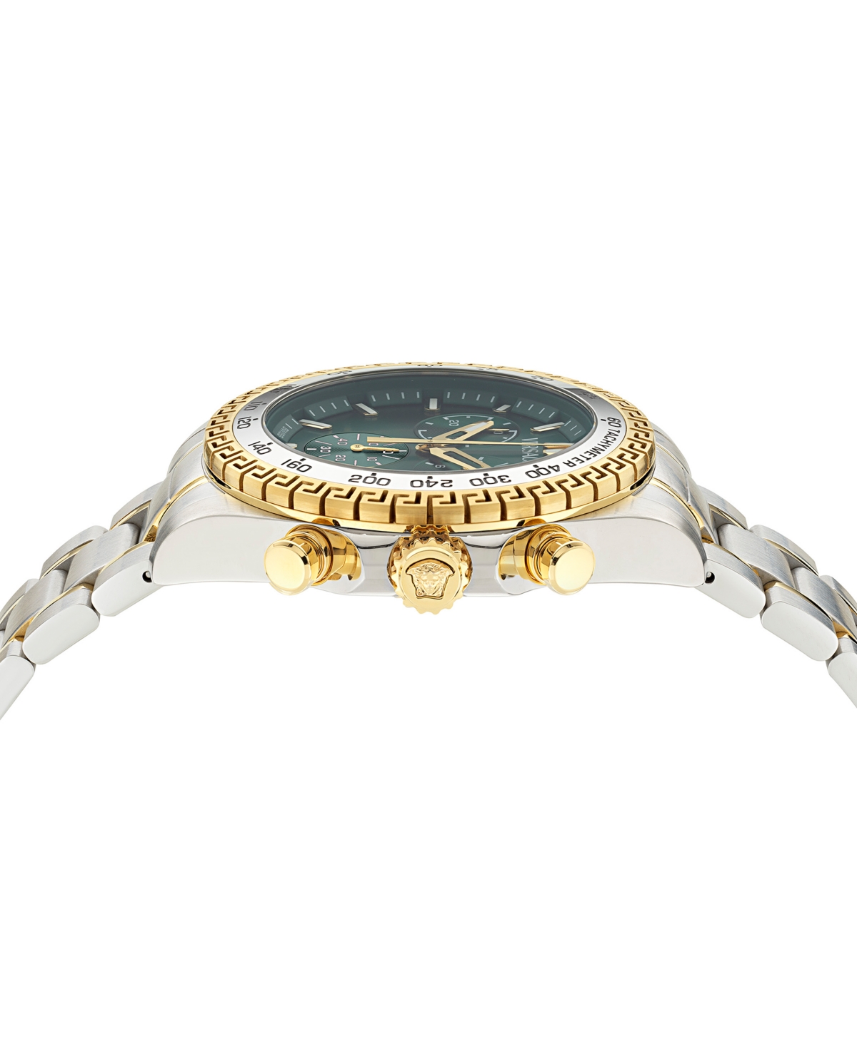 Versace Men's Swiss Chronograph X Two-tone Stainless Steel Bracelet Watch 44mm In Two Tone