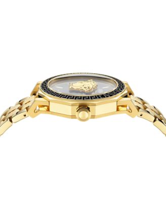 Men's Swiss Gold Ion Plated Stainless Steel Bracelet Watch 43mm