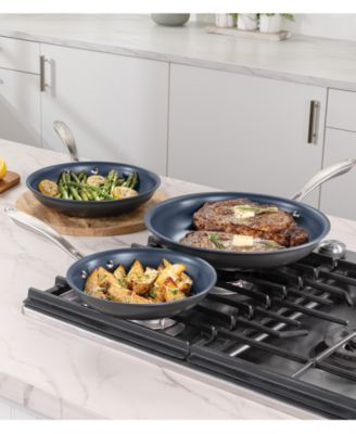 Flavortown Hard-Anodized Laser Titanium Frypans, Set of 3