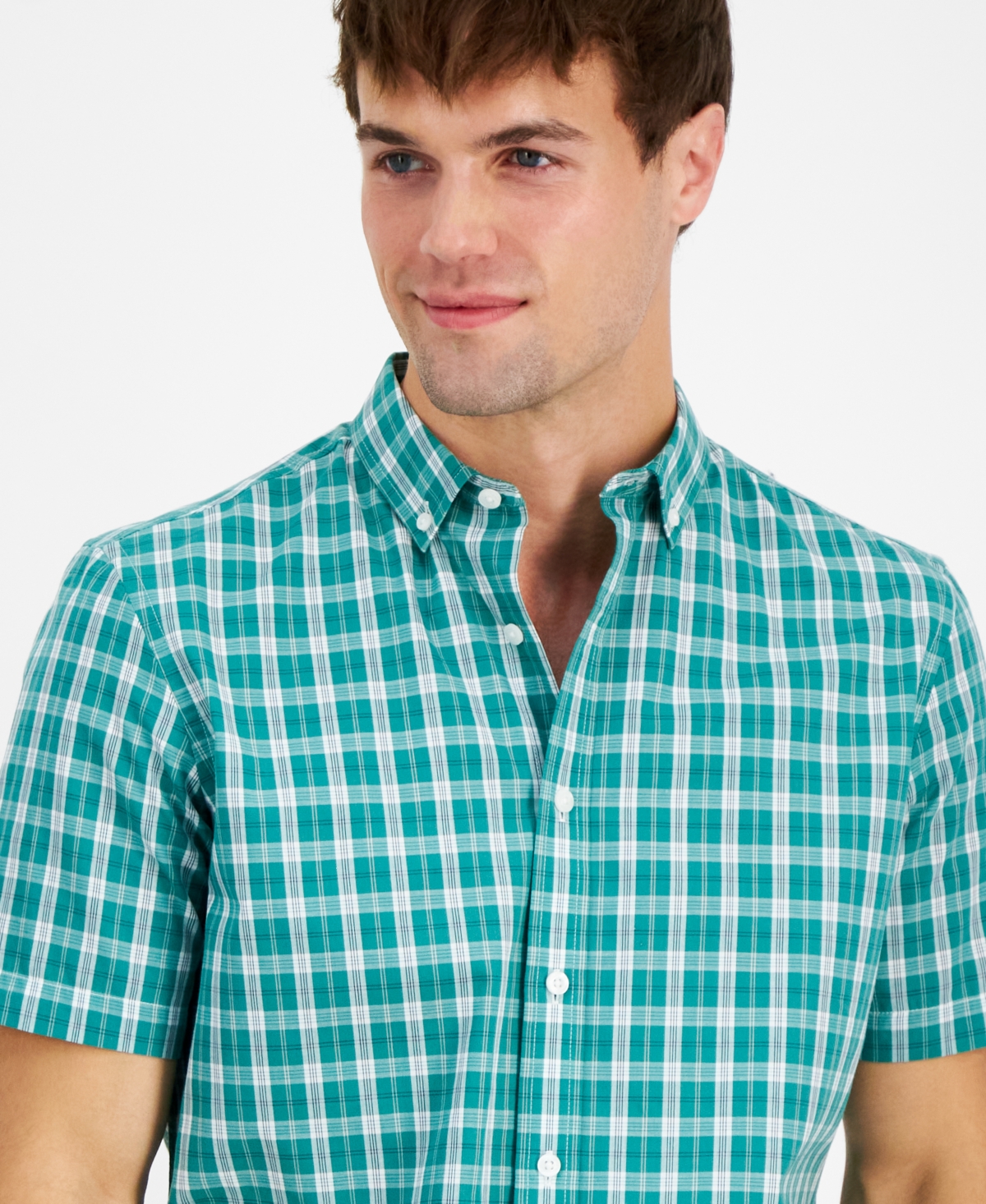 Club Room Men's Reno Regular-Fit Plaid Button-Down Shirt, Created for Macy's