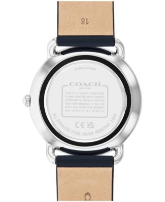 COACH Women's Elliot Navy Leather Strap Watch 36mm