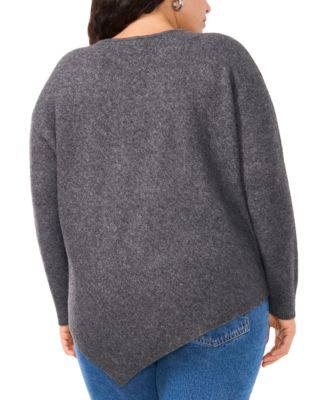 Plus Size Cozy Asymmetric-Hem Sweater