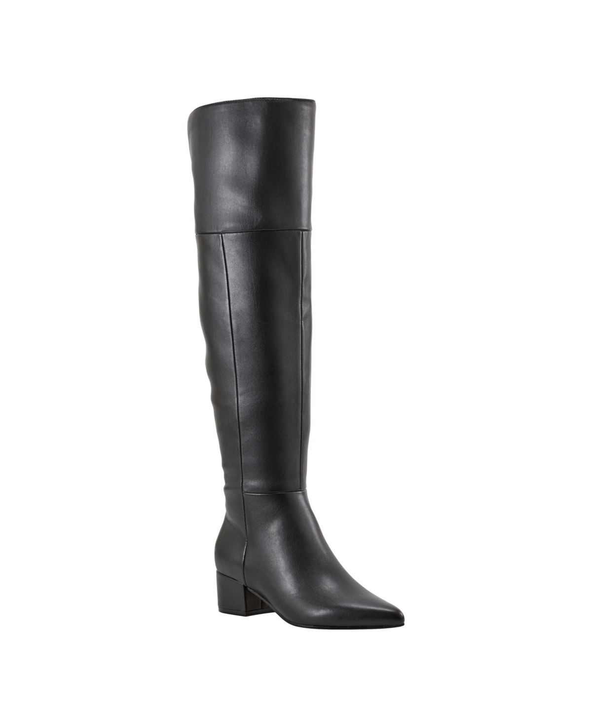 Women's Lottie Pointy Toe Over The Knee Dress Boots - Black Leather
